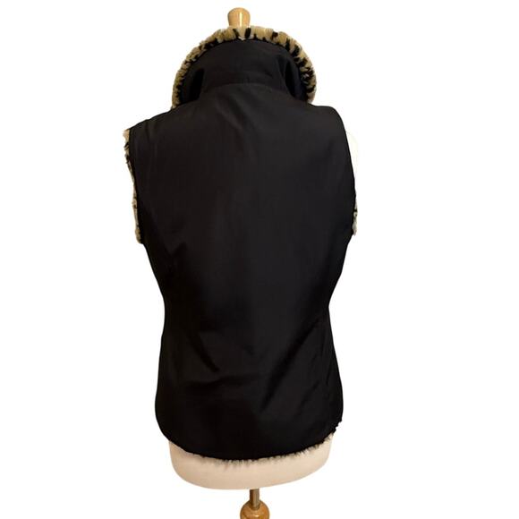 Kristen Blake Reversible Vest Size S Faux Fur Leopard Mob Wife Y2K Glam - Picture 3 of 13